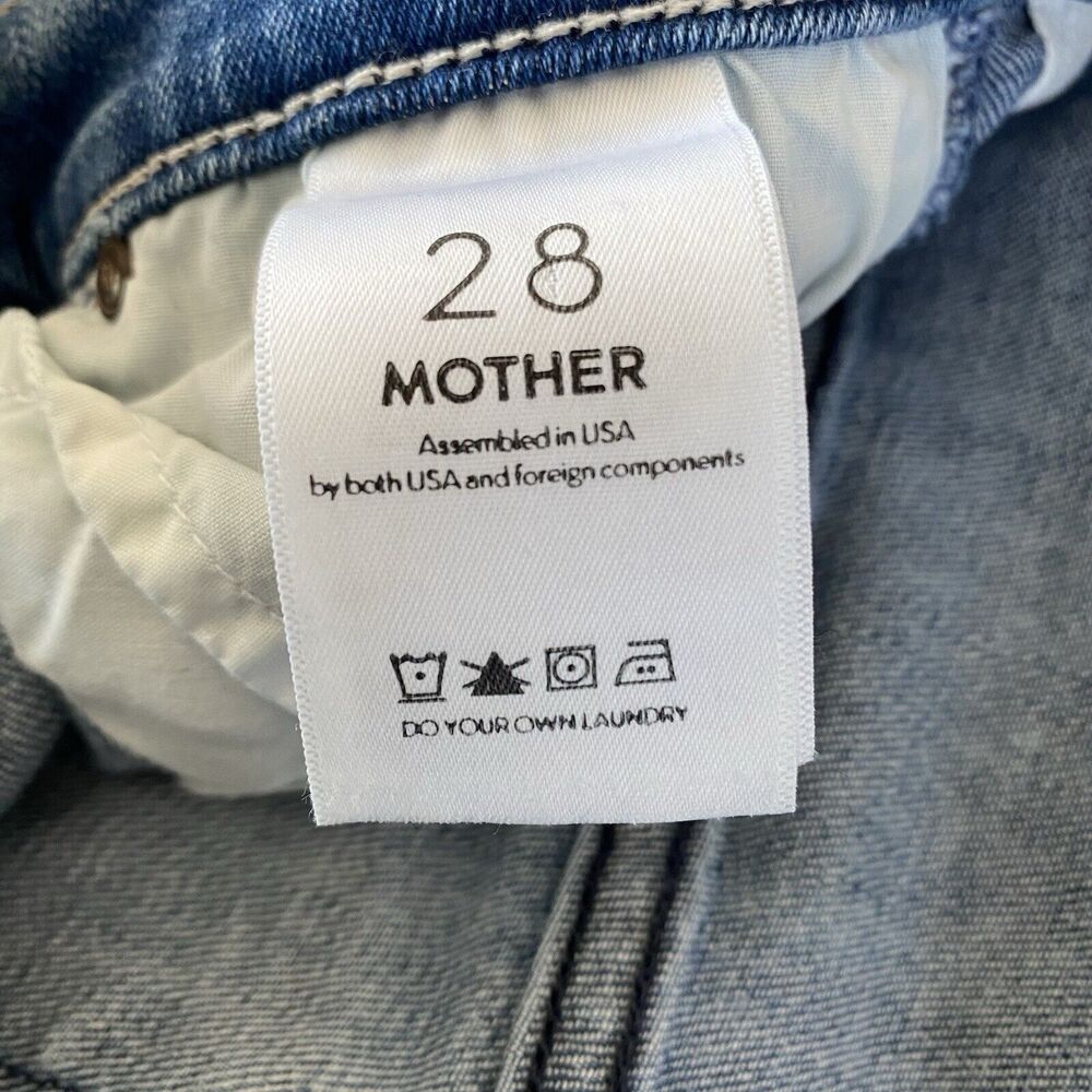 MOTHER Jeans Womens 28 Stunner Ankle Fray Graffiti Girl Medium Wash Button Fly - Picture 15 of 15
